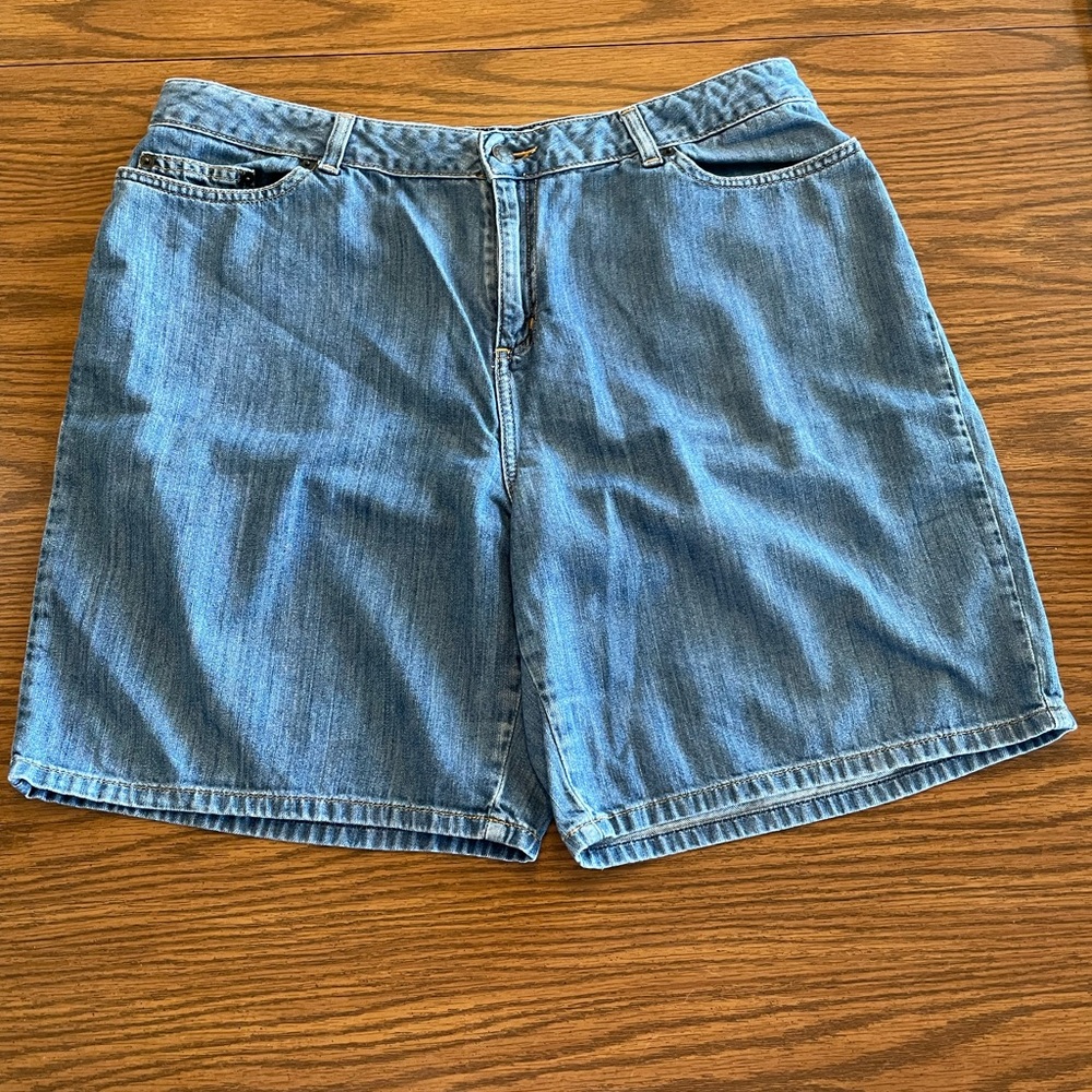 L.L. Bean Light Blue Denim Shorts with Classic Fit Label
